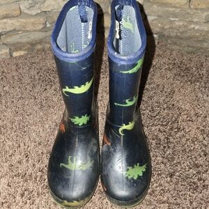 Carters Kids Dinosaur Rain Boots - Blue and Green Size 12